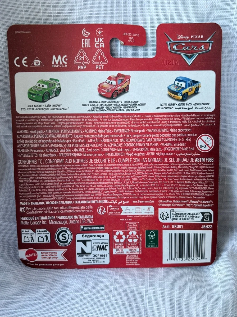 Disney Pixar Cars Metal‎ Mini Racers Set Brick Yardley Lightning Dexter Hoover